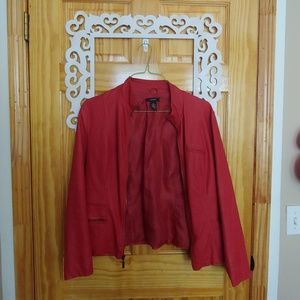 Alfani Faux Leather Red Jacket